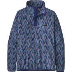 PATAGONIA W'S MICRO D SNAP-T P/O CLIMBING TREES IKAT SOUND BLUE 23