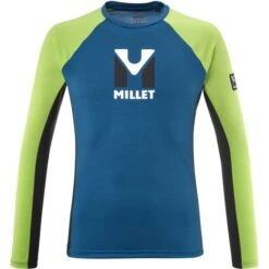 MILLET TRILOGY LOGO WOOL TS LS M SKY DIVER/ACID GREEN 23