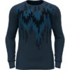 ODLO BL TOP CREW NECK LS ACTIVE WARM ECO GRAPHIC BLUE WING TEAL 23 -Winter Sportswear 9 111683 crew neck ls active warm eco graphic blue wing teal 159312 20592 01