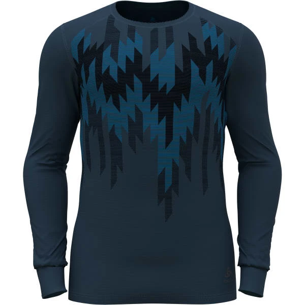 ODLO BL TOP CREW NECK LS ACTIVE WARM ECO GRAPHIC BLUE WING TEAL 23 3 ODLO BL TOP CREW NECK LS ACTIVE WARM ECO GRAPHIC BLUE WING TEAL 23