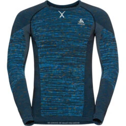 ODLO BLACKCOMB ECO BL TOP CREW NECK L/S EXUBERANT IND BUNTING/SPACE DYE 23