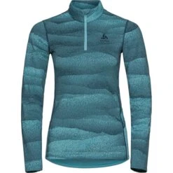 ODLO BL TOP TURTLE NECK L/S HALF ZIP WHISTLER ECO REEF WATERS/BLUE 23