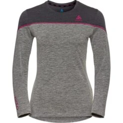 ODLO BL TOP CREW NECK L/S REVELSTOKE PW 150 W GRAPH GREY MEL/FES FUCHSIA 23