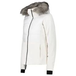 CMP WOMAN JKT ZIP HOOD WHITE 23 -Winter Sportswear 9 120195 woman jkt zip hood white 31w0066f a001 03