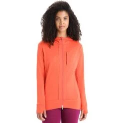 ICEBREAKER MERINO W QUANTUM III LS ZIP HOOD VIBRANT EARTH/PURPLE GAZE/CB 23 -Winter Sportswear 9 124956 ib0a59jw824 03