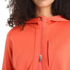 ICEBREAKER MERINO W QUANTUM III LS ZIP HOOD VIBRANT EARTH/PURPLE GAZE/CB 23 -Winter Sportswear 9 124956 ib0a59jw824 05