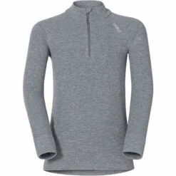 ODLO TS ML WARM ZIP JR GREY MELANGE 20