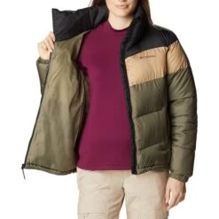 COLUMBIA PUFFECT COLOR BLOCKED JKT W STONE GREEN BE 23 -Winter Sportswear 9 117039 1955101 398 03