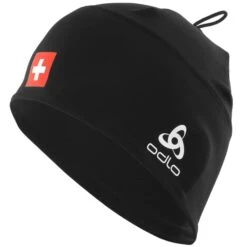 ODLO POLYKNIT FAN WARM ECO HAT SWISSSKI BLACK 23